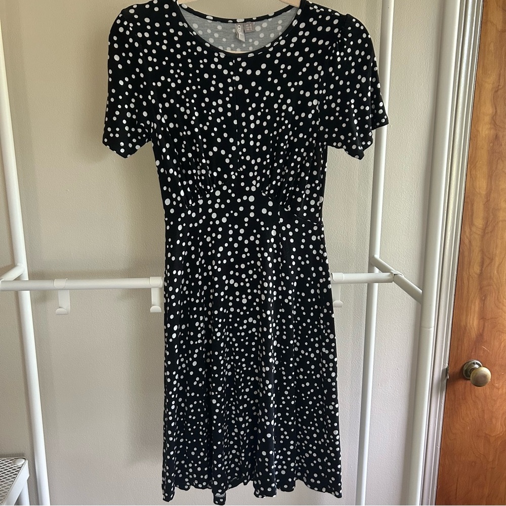 ⭐️ ASOS black cotton dress with polka dots